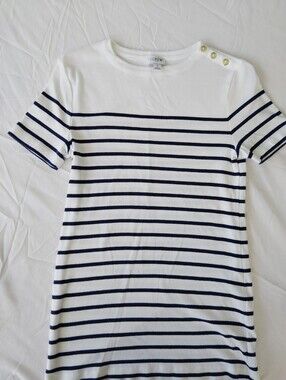J. Crew Navy and White Striped Short Sleeve Tee